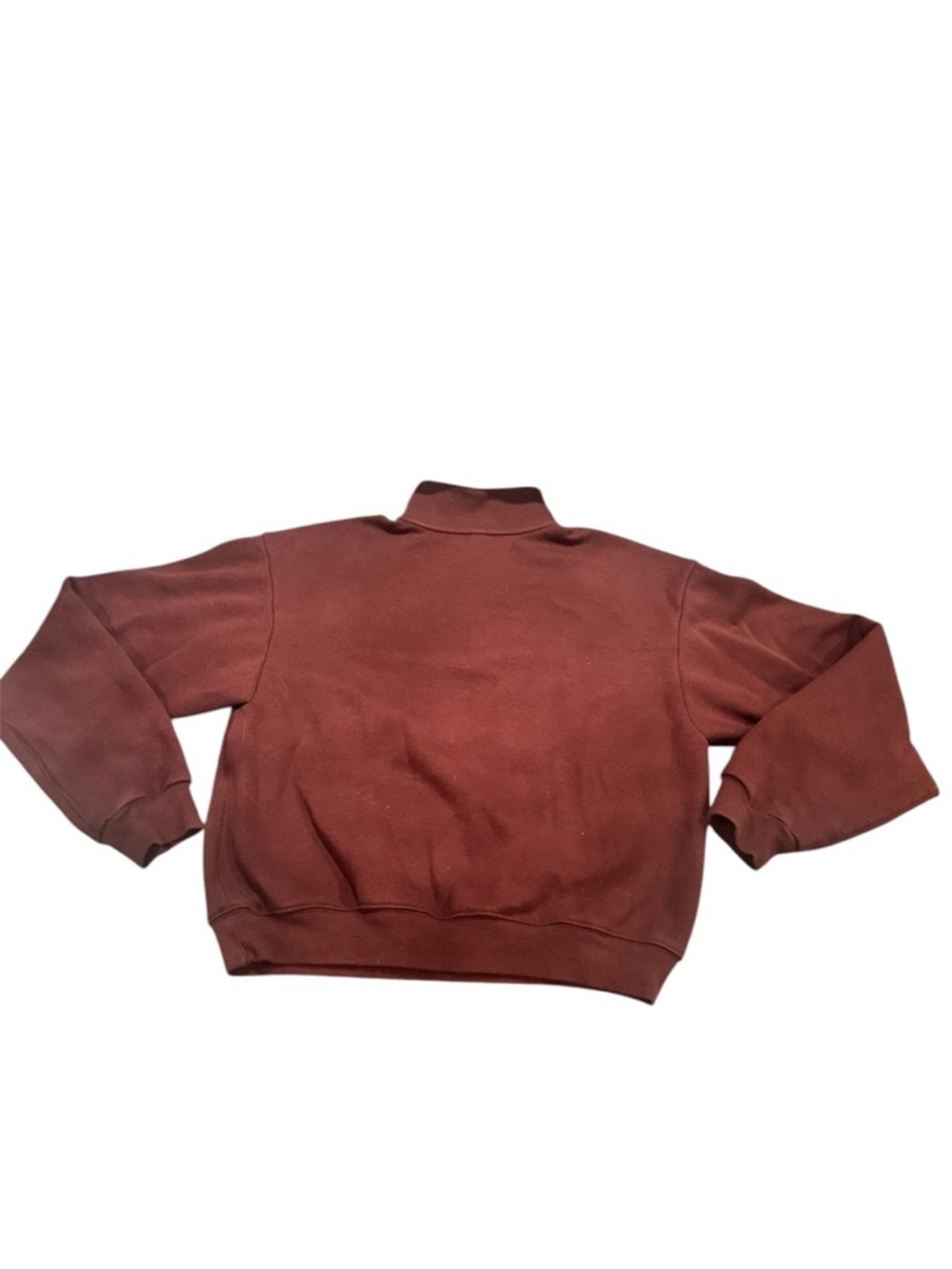 SKIMS Half-Zip Pullover Fleece In Oxford Blood Burgundy Red Size Small EUC - Picture 5 of 5